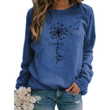 Stars Print Sweatshirts Women Long Sleeve Top Autumn New Sweatshirt Casual Female Loose Hoodies Datura Letter Pullover Thin