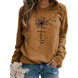 Stars Print Sweatshirts Women Long Sleeve Top Autumn New Sweatshirt Casual Female Loose Hoodies Datura Letter Pullover Thin