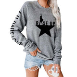Stars Print Sweatshirts Women Long Sleeve Top Autumn New Sweatshirt Casual Female Loose Hoodies Datura Letter Pullover Thin