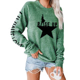 Stars Print Sweatshirts Women Long Sleeve Top Autumn New Sweatshirt Casual Female Loose Hoodies Datura Letter Pullover Thin