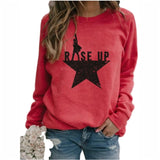 Stars Print Sweatshirts Women Long Sleeve Top Autumn New Sweatshirt Casual Female Loose Hoodies Datura Letter Pullover Thin