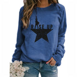Stars Print Sweatshirts Women Long Sleeve Top Autumn New Sweatshirt Casual Female Loose Hoodies Datura Letter Pullover Thin